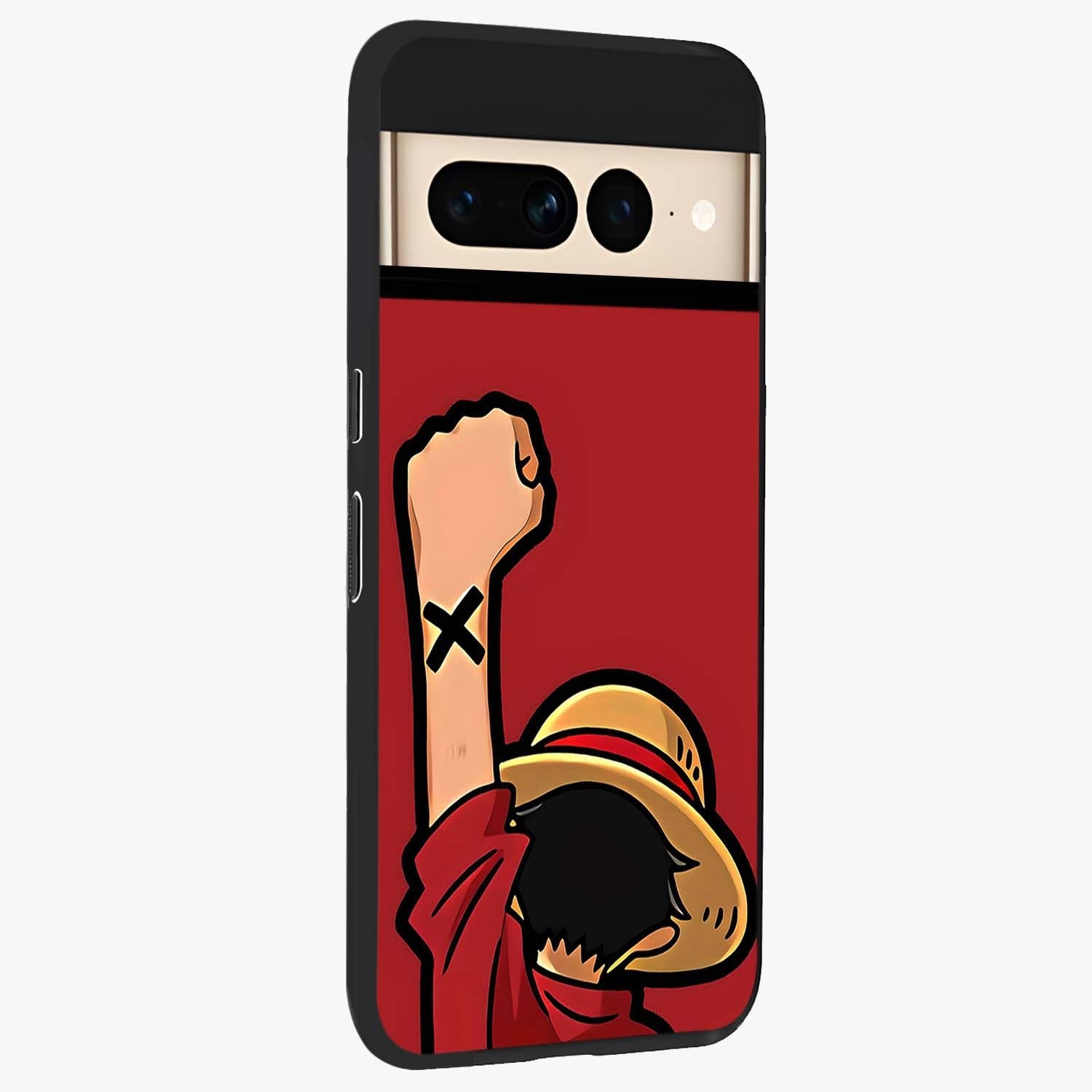 Luffy X Spirit Glass Case upright view showcasing striking anime artwork with adventurous character theme.