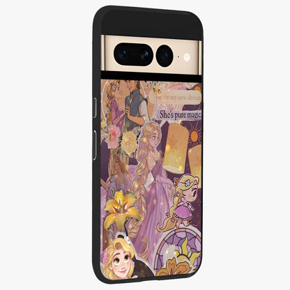 Magical Tangled Dream Glass Case upright view showcasing enchanting artistic artwork with dreamy fantasy theme.