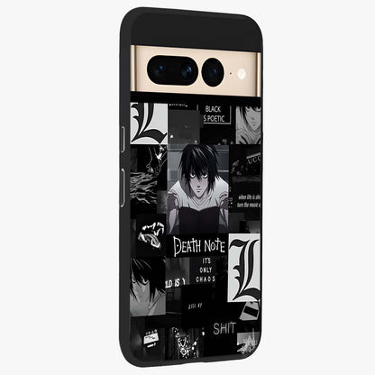 Midnight Chaos Mind Glass Case upright view showcasing expressive abstract artwork with bold dark theme.