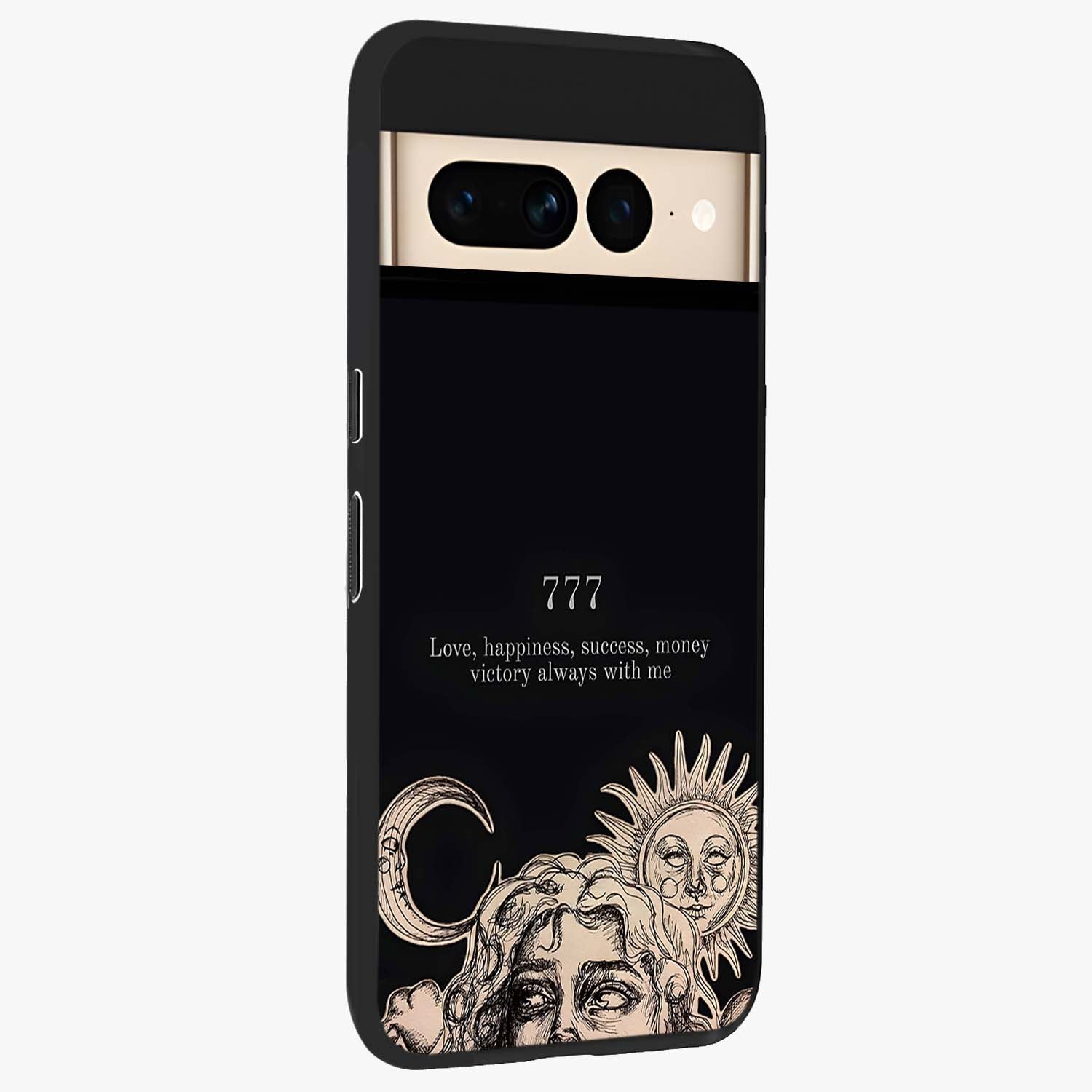 Mystic Victory Aura Glass Case upright view showcasing powerful victory themed artwork with spiritual energy vibe.