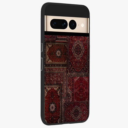Persian Velvet Tale Glass Case upright view showcasing elegant Persian artwork with classic heritage theme.