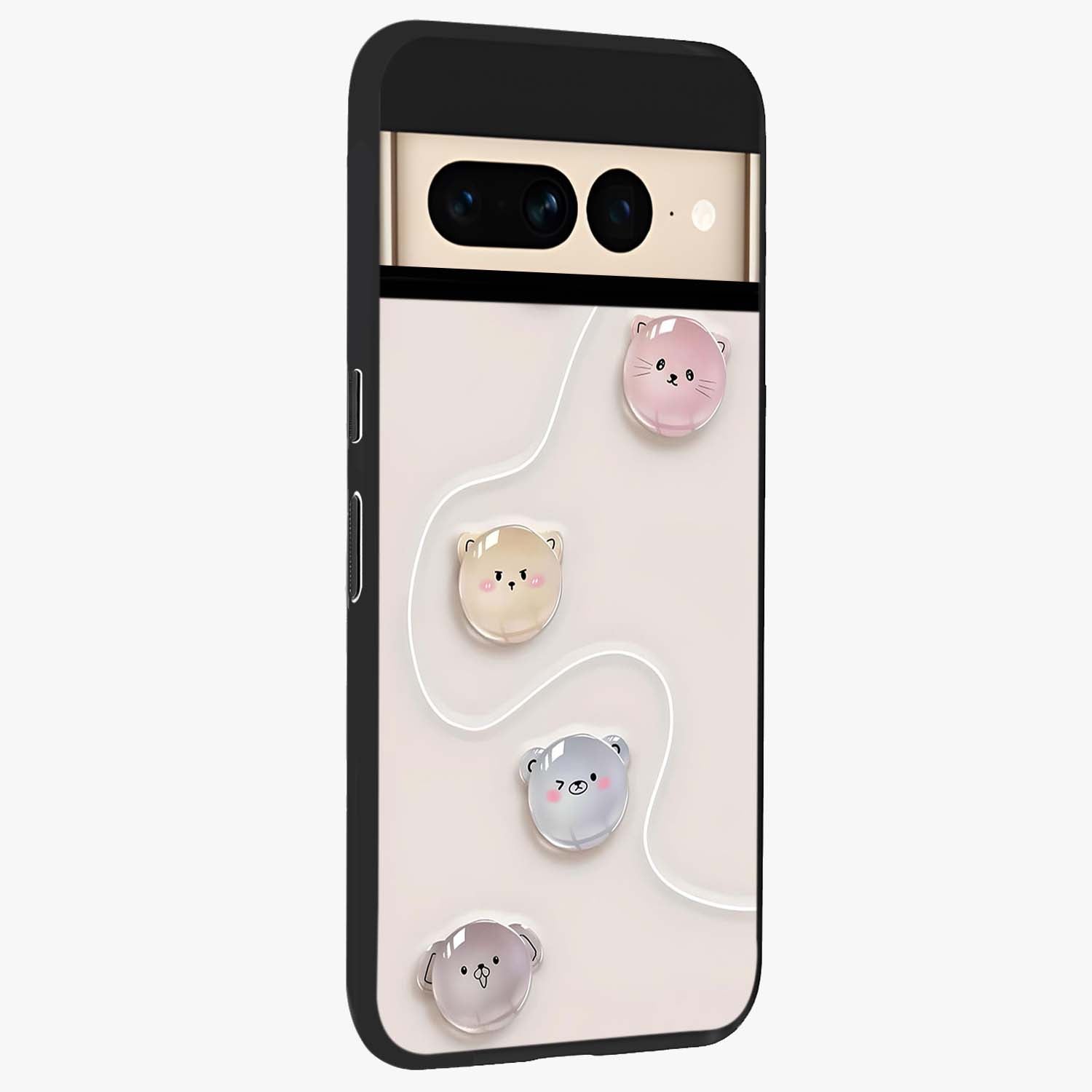 Puffy Face Parade Glass Case upright view showcasing adorable character artwork with cheerful animated theme.