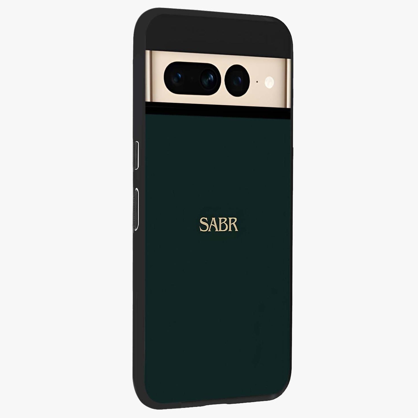 Sabr Minimal Patience Glass Case upright view showcasing calm minimalist artwork with motivational patience theme.