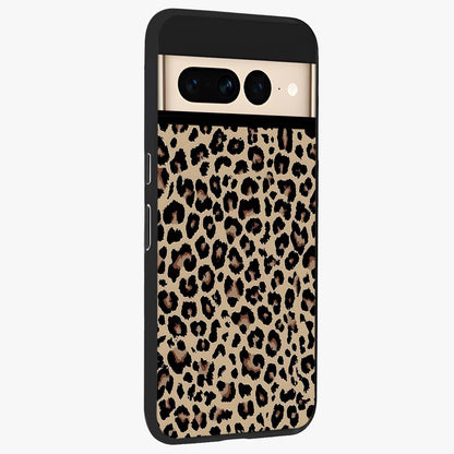 Savage Chic Pattern Glass Case upright view showcasing trendy decorative artwork with edgy fashion theme.