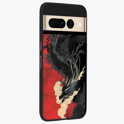 Shadow Dragon Fury Glass Case upright view showcasing intense dragon artwork with dramatic shadow theme.