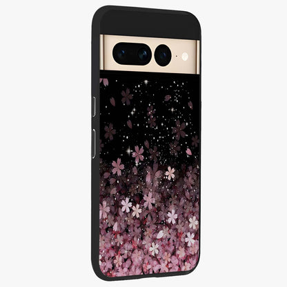 Small Starry Flowers Glass Case upright view showcasing charming floral artwork with dreamy starry theme.