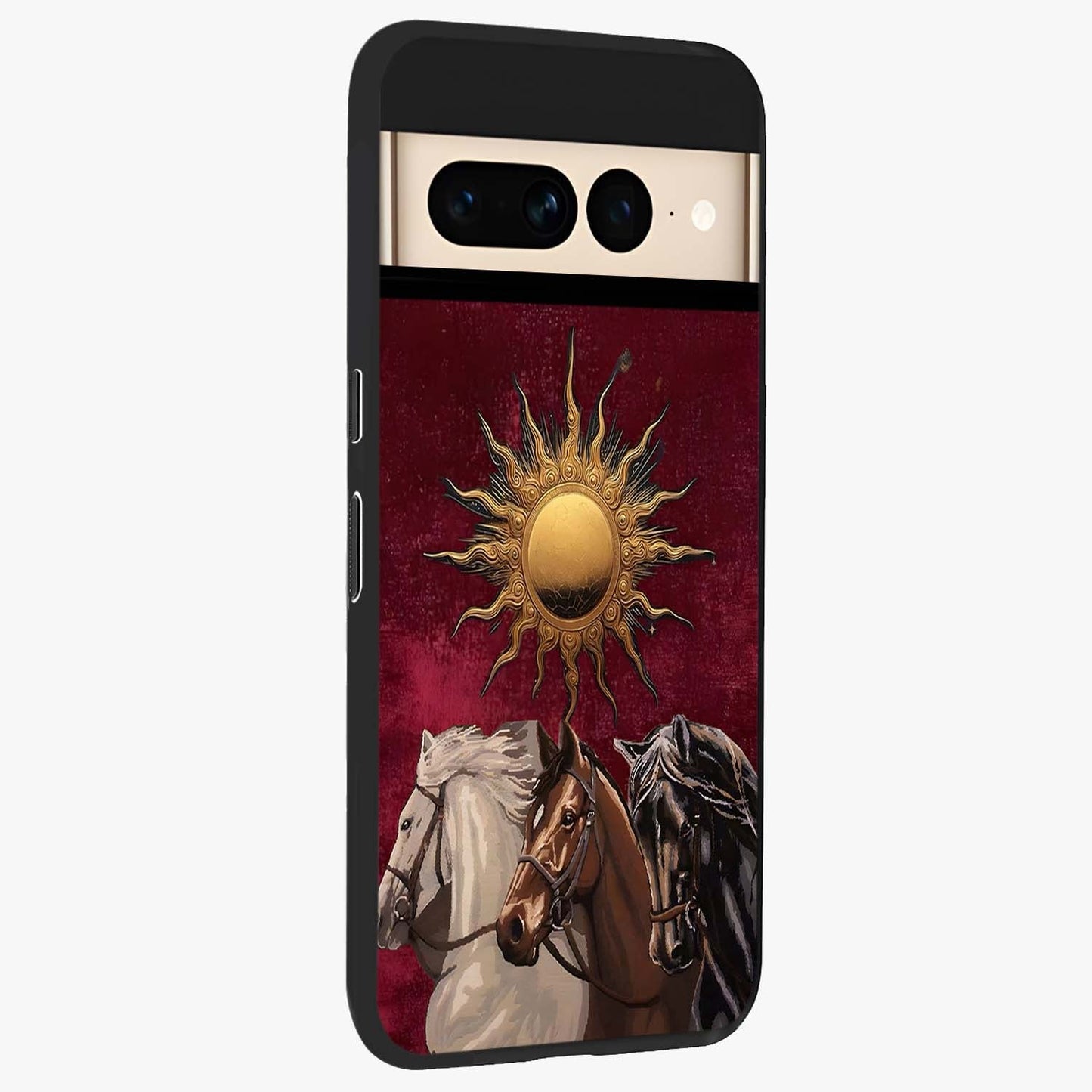 Solar Riders Glass Case upright view showcasing energetic rider artwork with bold adventure theme.