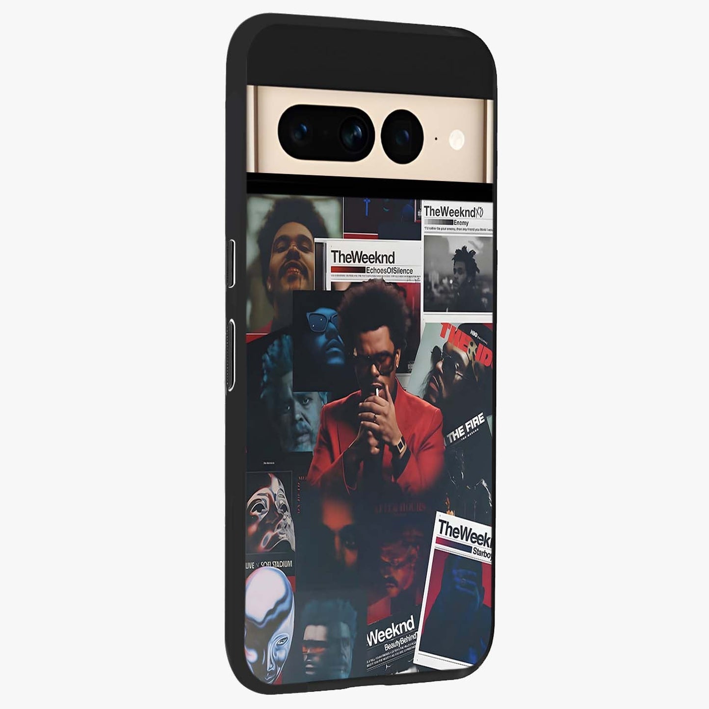 The Weeknd Glass Case upright view showcasing bold music themed artwork with contemporary artistic style.