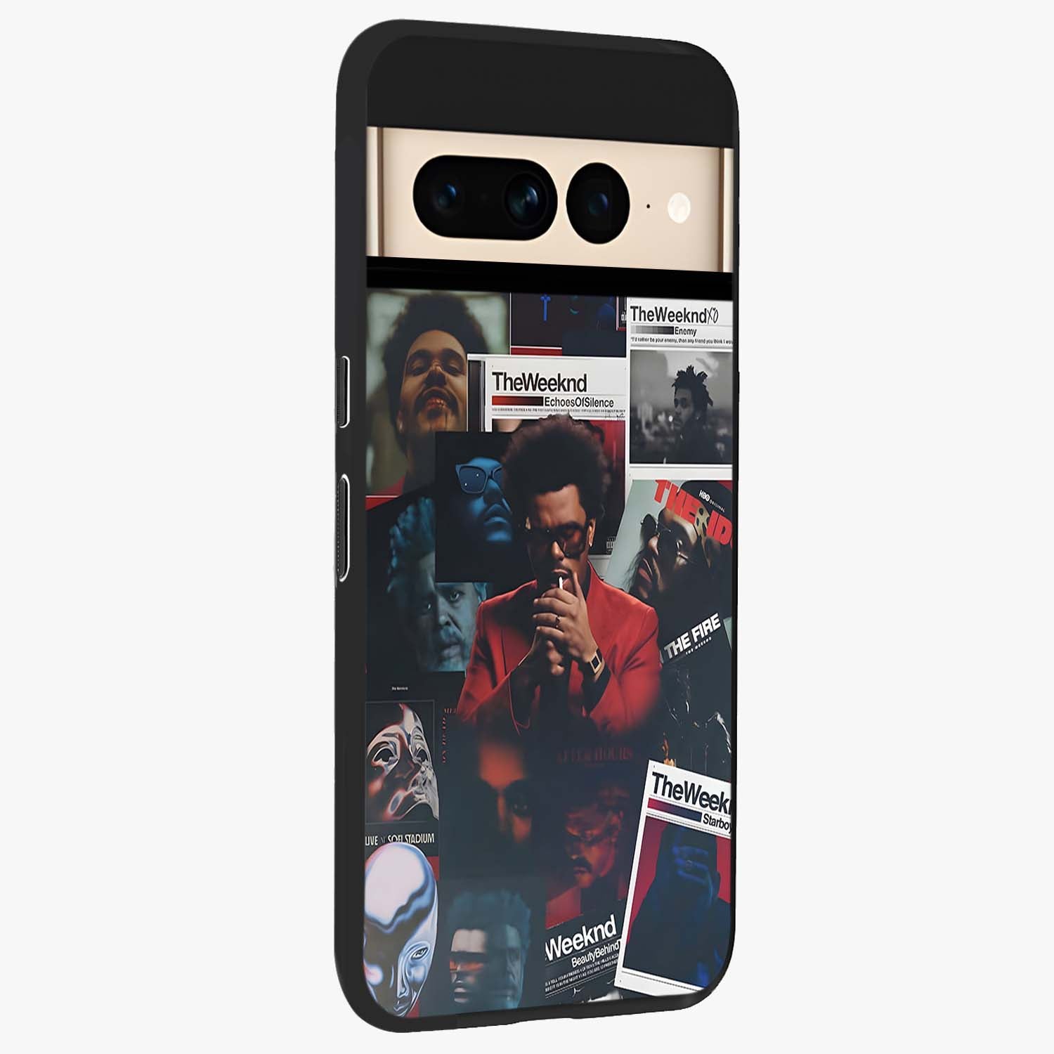 The Weeknd Glass Case upright view showcasing bold music themed artwork with contemporary artistic style.