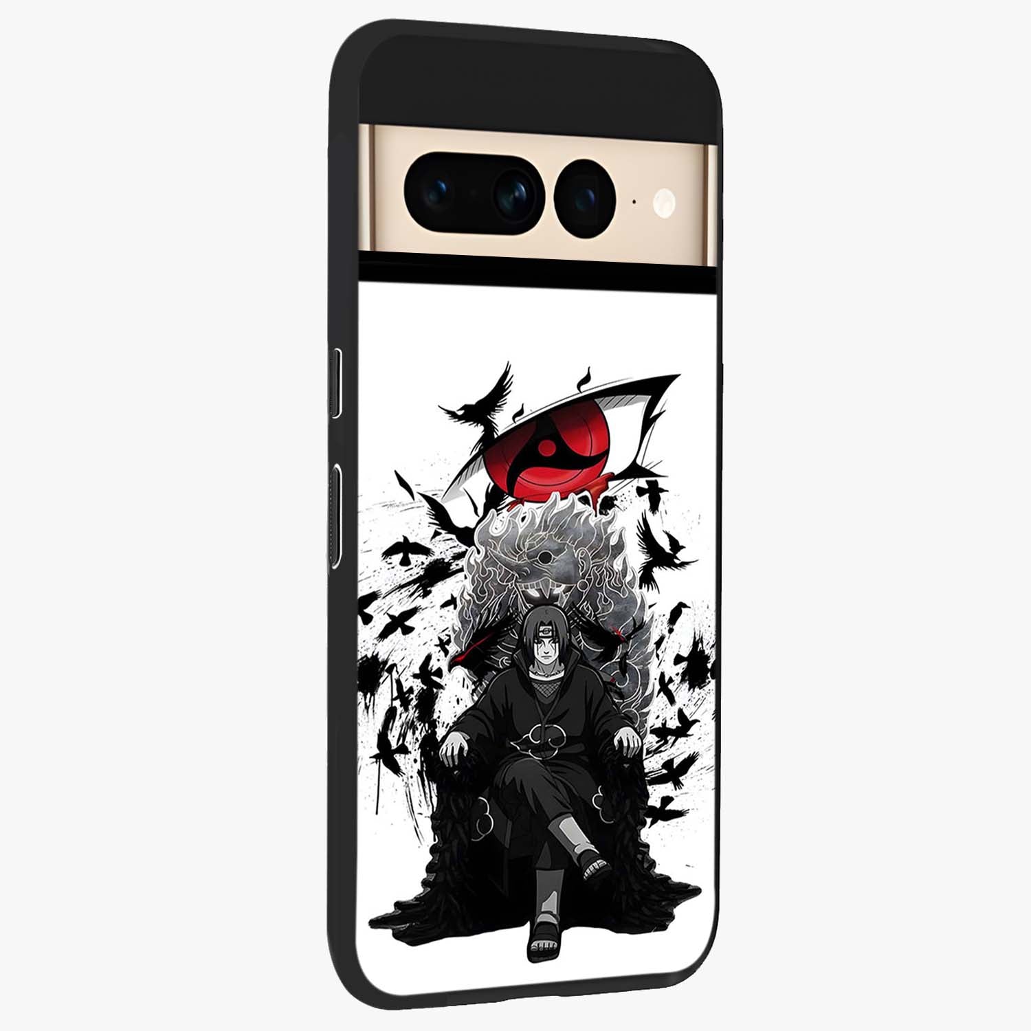 Uchiha Shadow Throne Glass Case upright view showcasing magical underwater galaxy artwork with vibrant cosmic theme.