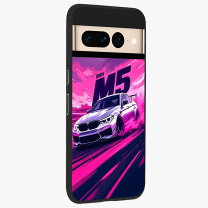 Velocity Drift Pulse Glass Case upright view showcasing powerful racing artwork with energetic motorsport theme.