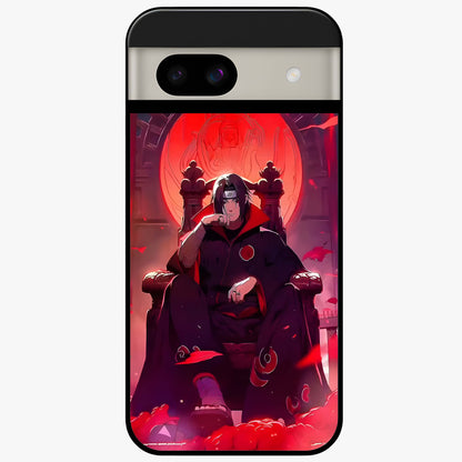 Blood Moon Sovereign Glass Case showing flat back view with mystical blood moon artwork and glossy glass finish.