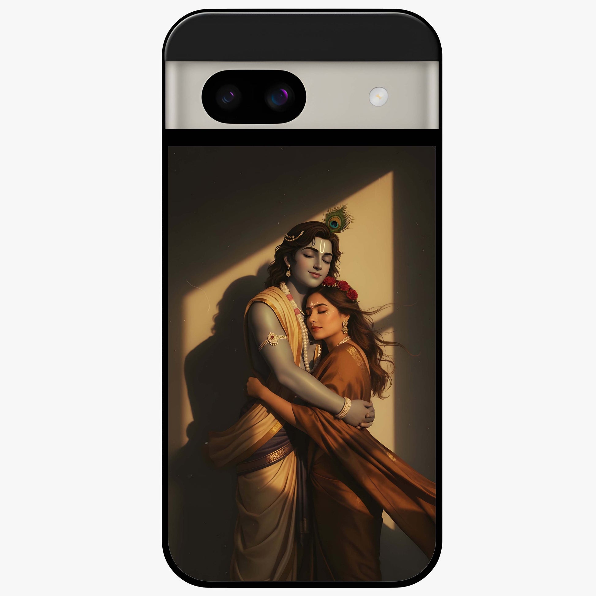 Divine Eternal Love Glass Case showing flat back view with spiritual love themed artwork and glossy glass finish.
