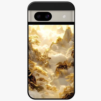 Gates Of Illumination Glass Case showing flat back view with mystical illuminated gate artwork and glossy glass finish.