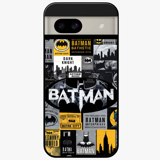 Knight Gotham Rise Glass Case showing flat back view with dark hero inspired artwork and glossy glass finish.
