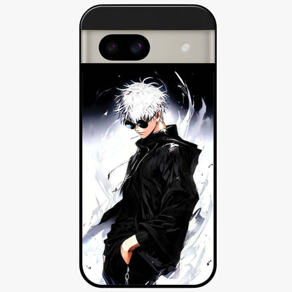 Limitless Shadow King Glass Case showing flat back view with powerful shadow warrior artwork and glossy glass finish.
