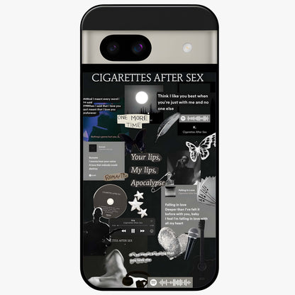 Midnight Love Echo Glass Case showing flat back view with romantic midnight themed artwork and glossy glass finish.