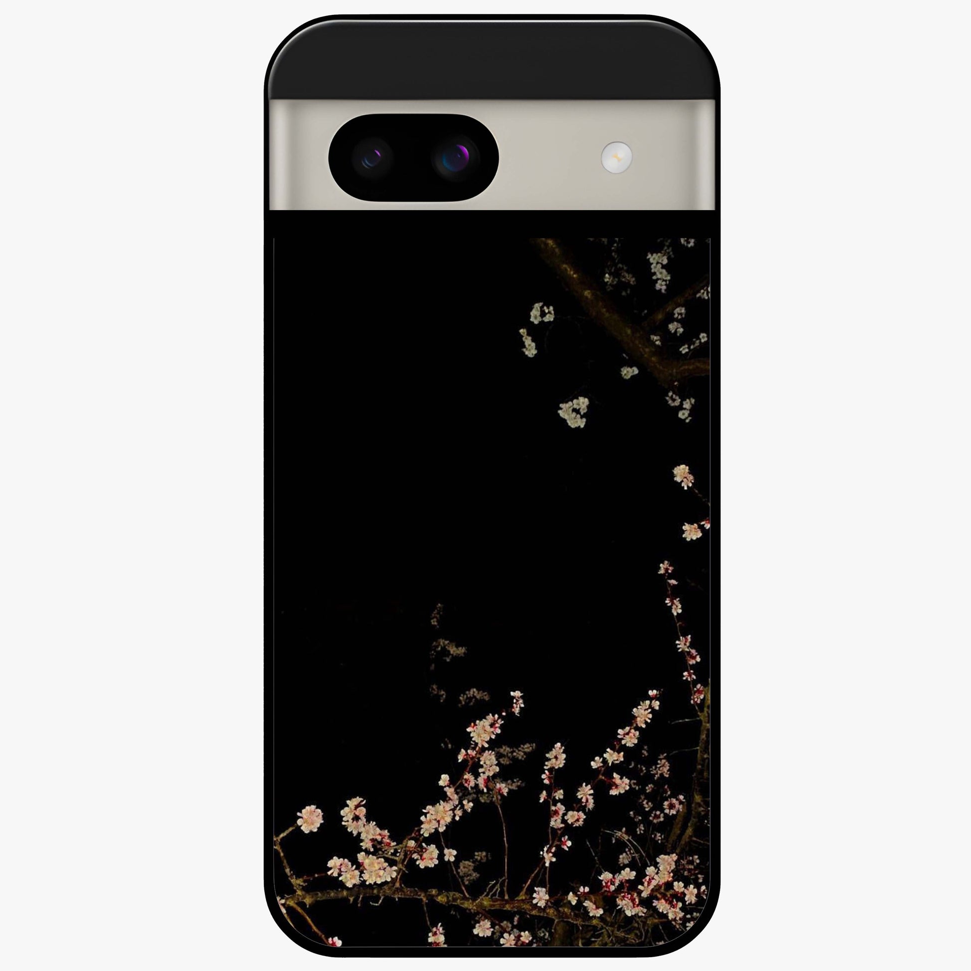 Petal Moon Light With Custom Name Glass Case showing flat back view with floral moonlight artwork and personalized name design.