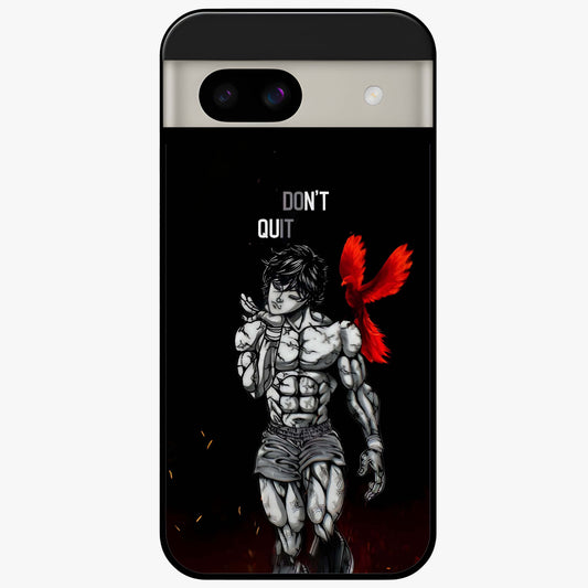 Rise Beyond Limits Glass Case showing flat back view with motivational typography artwork and glossy glass finish.