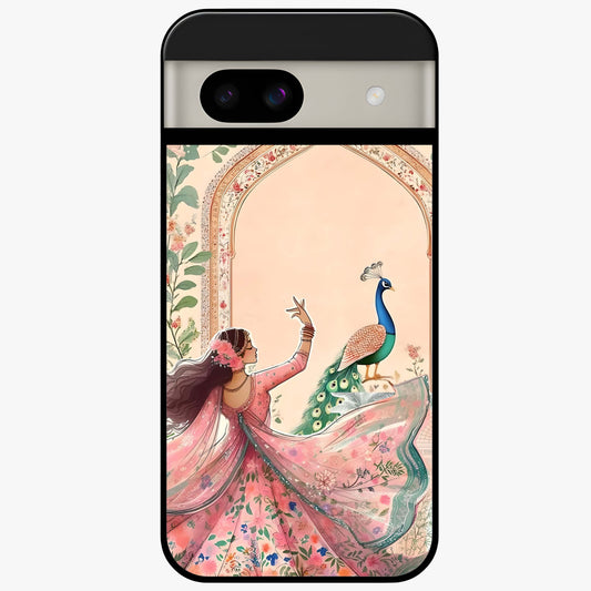 Royal Grace Muse Glass Case showing flat back view with elegant artistic artwork and glossy glass finish.