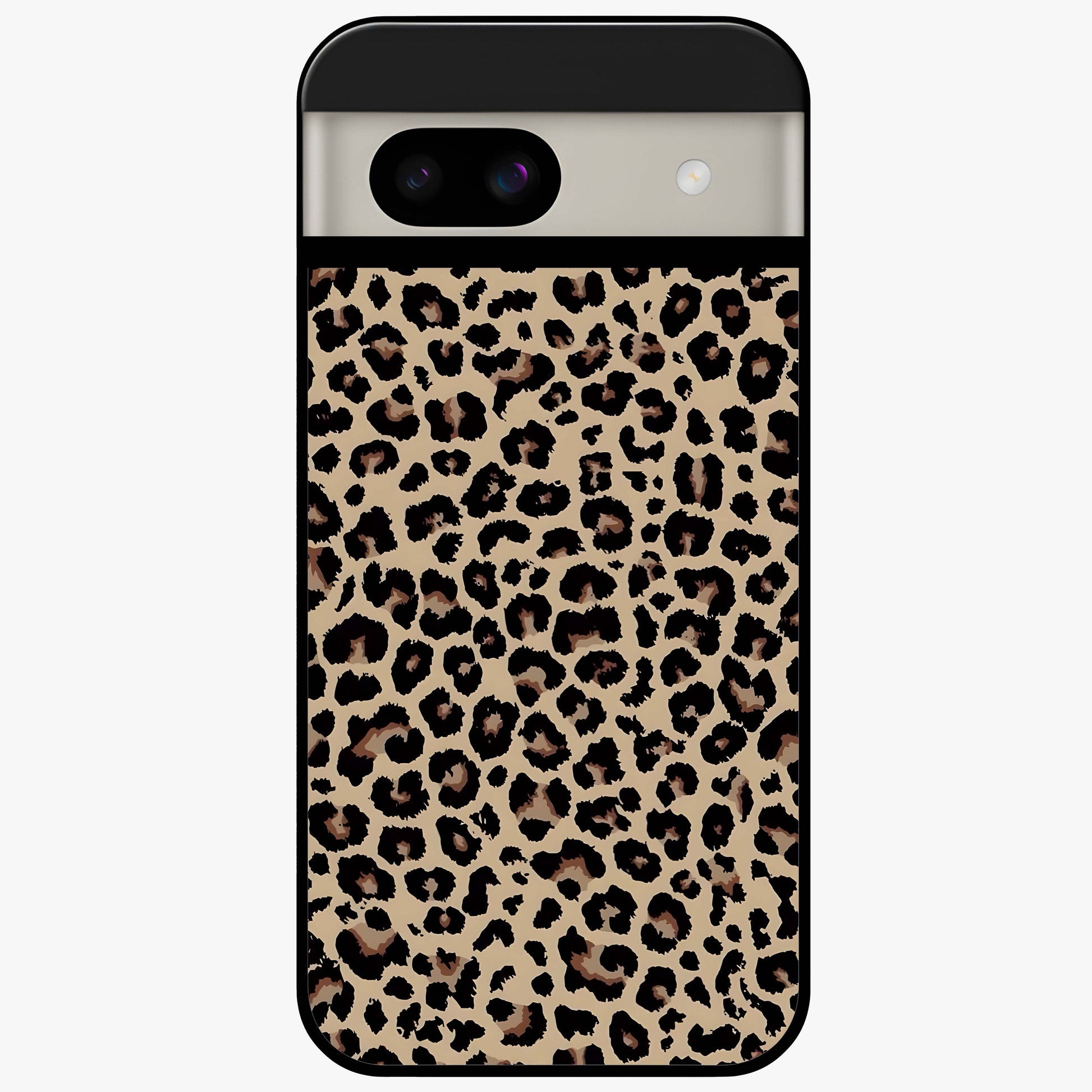 Savage Chic Pattern Glass Case showing flat back view with stylish patterned artwork and glossy glass finish.