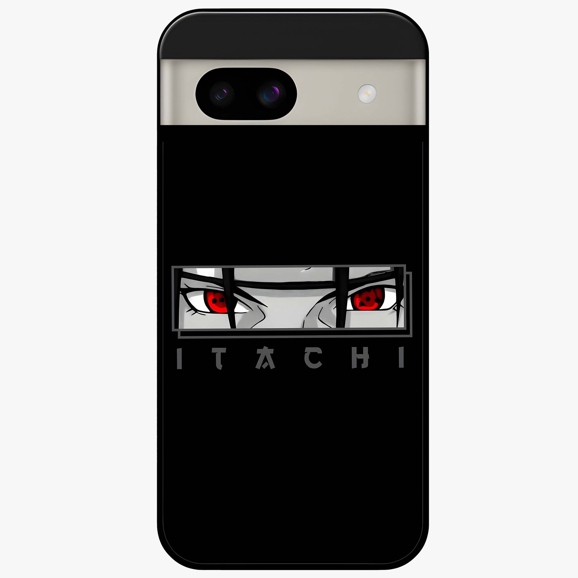 Scarlet Gaze Dominance Glass Case showing flat back view with striking red themed artwork and glossy glass finish.