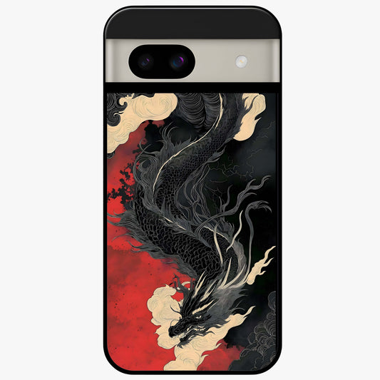 Shadow Dragon Fury Glass Case showing flat back view with fierce dragon artwork and glossy glass finish.