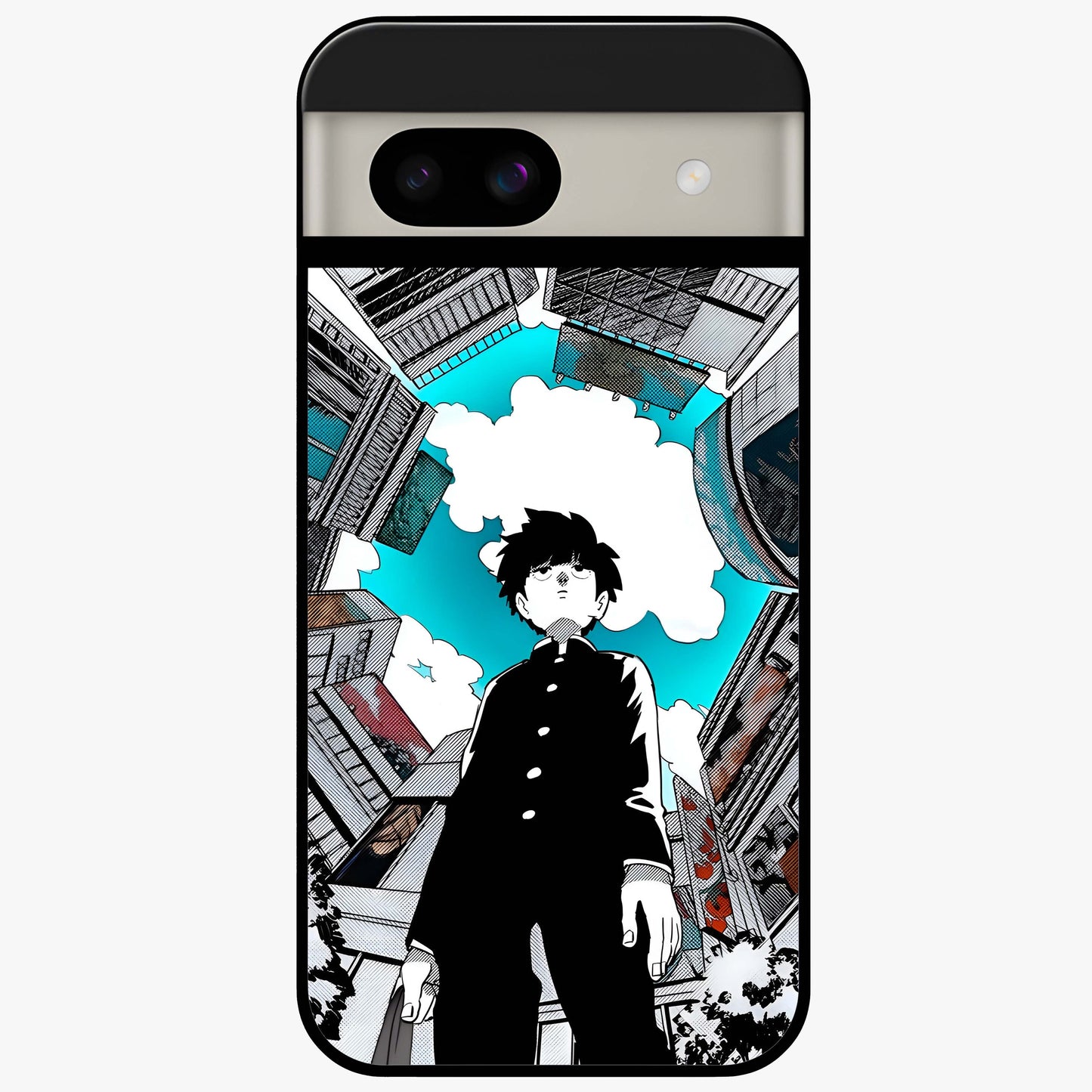 Silent Psychic Awakening Glass Case showing flat back view with mystical psychic themed artwork and glossy glass finish.