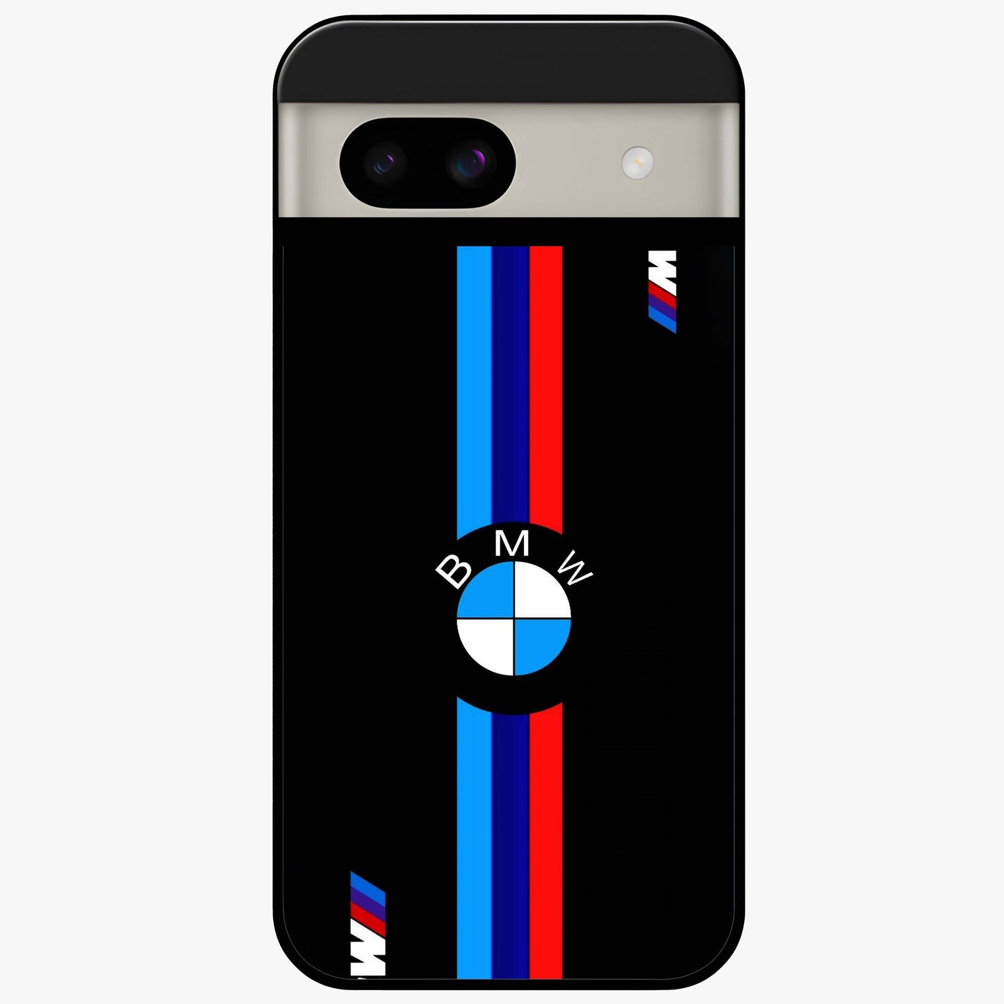 Turbo BMW Beast Glass Case showing flat back view with high performance sports car artwork and glossy glass finish.