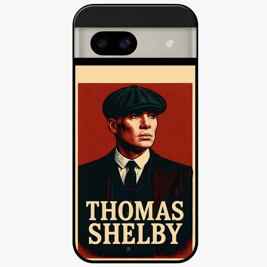 Vintage Mafia Authority Glass Case showing flat back view with bold vintage mafia inspired artwork and glossy glass finish.