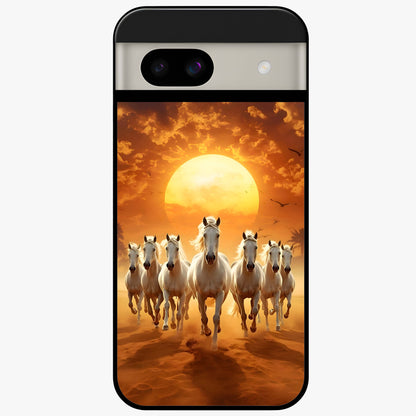 Wild Sunset Majesty Glass Case showing flat back view with majestic sunset landscape artwork and glossy glass finish.