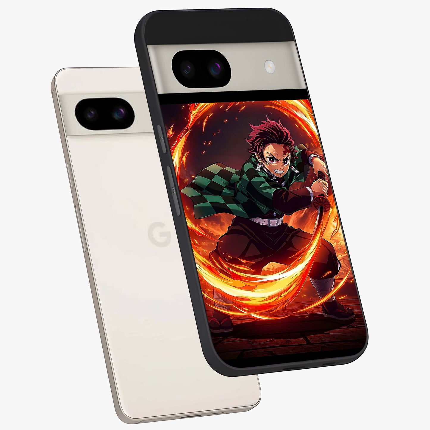 Blazing Sword Resolve Glass Case displayed in angled mockup highlighting powerful sword illustration and bold fantasy theme.