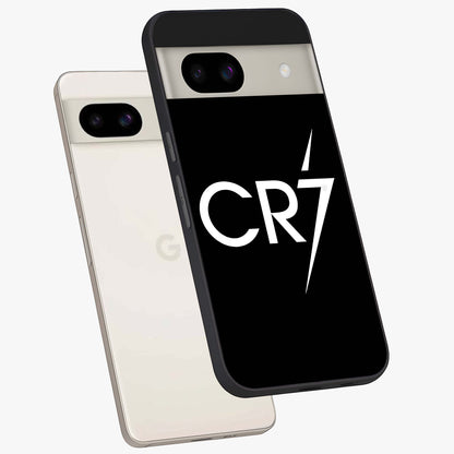 Cr7 Elite Strike Glass Case displayed in angled mockup highlighting powerful sports graphic with bold athletic theme.