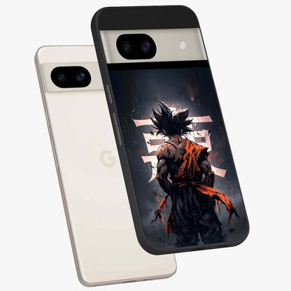 Dark Warrior In Rain Glass Case displayed in angled mockup highlighting dramatic warrior illustration with dark rain aesthetic.