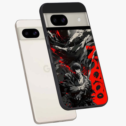 Demon Sword Resolve Glass Case displayed in angled mockup highlighting powerful demon sword illustration with dark fantasy aesthetic.