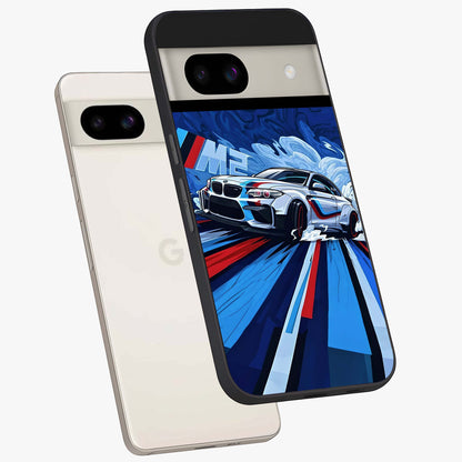 Drift Power Rush Glass Case displayed in angled mockup highlighting powerful drift car design with sporty aesthetic style.