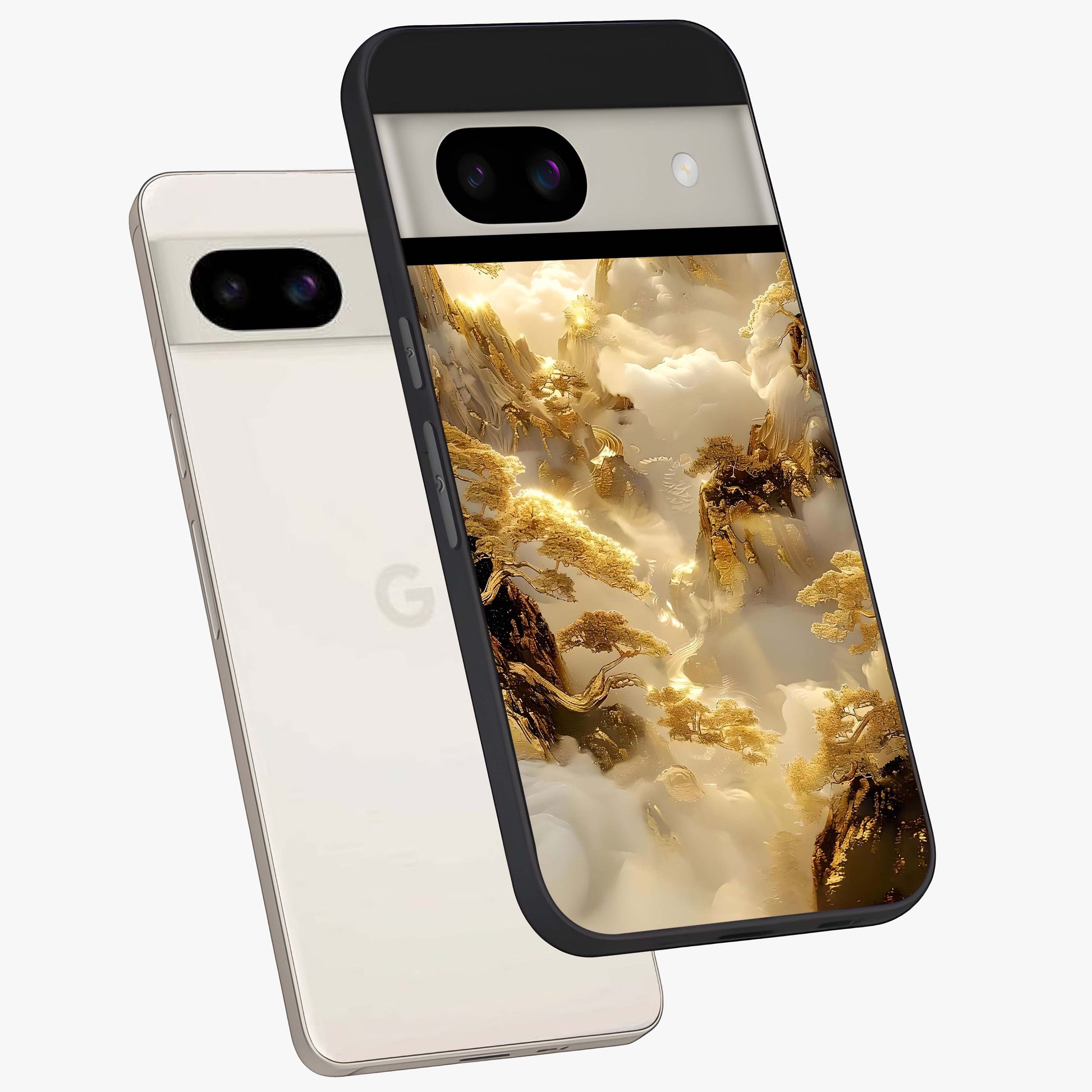 Gates Of Illumination Glass Case displayed in angled mockup highlighting radiant portal inspired design with fantasy aesthetic.