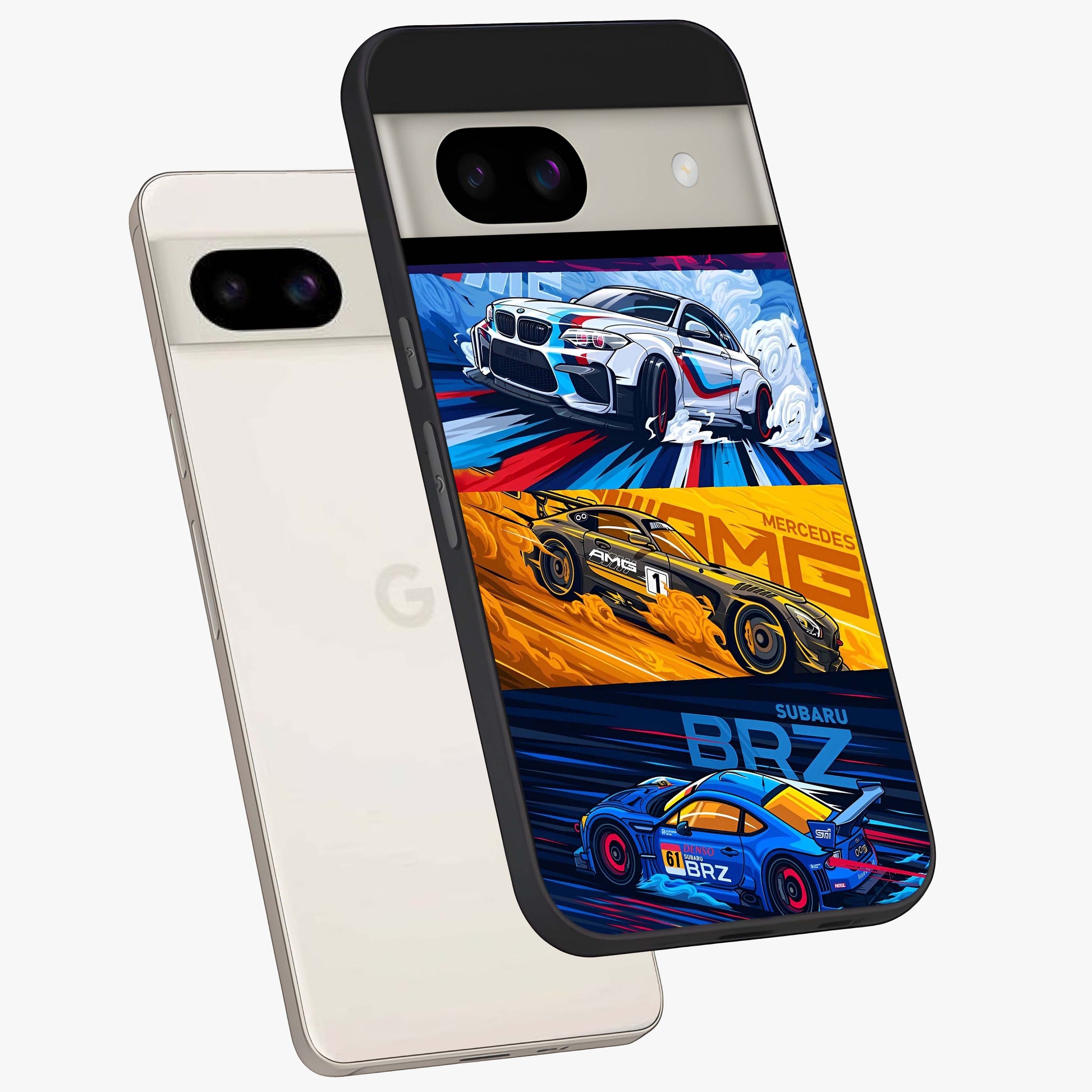 JDM Sports Car Glass Case displayed in angled mockup highlighting sleek Japanese racing car design with automotive aesthetic.