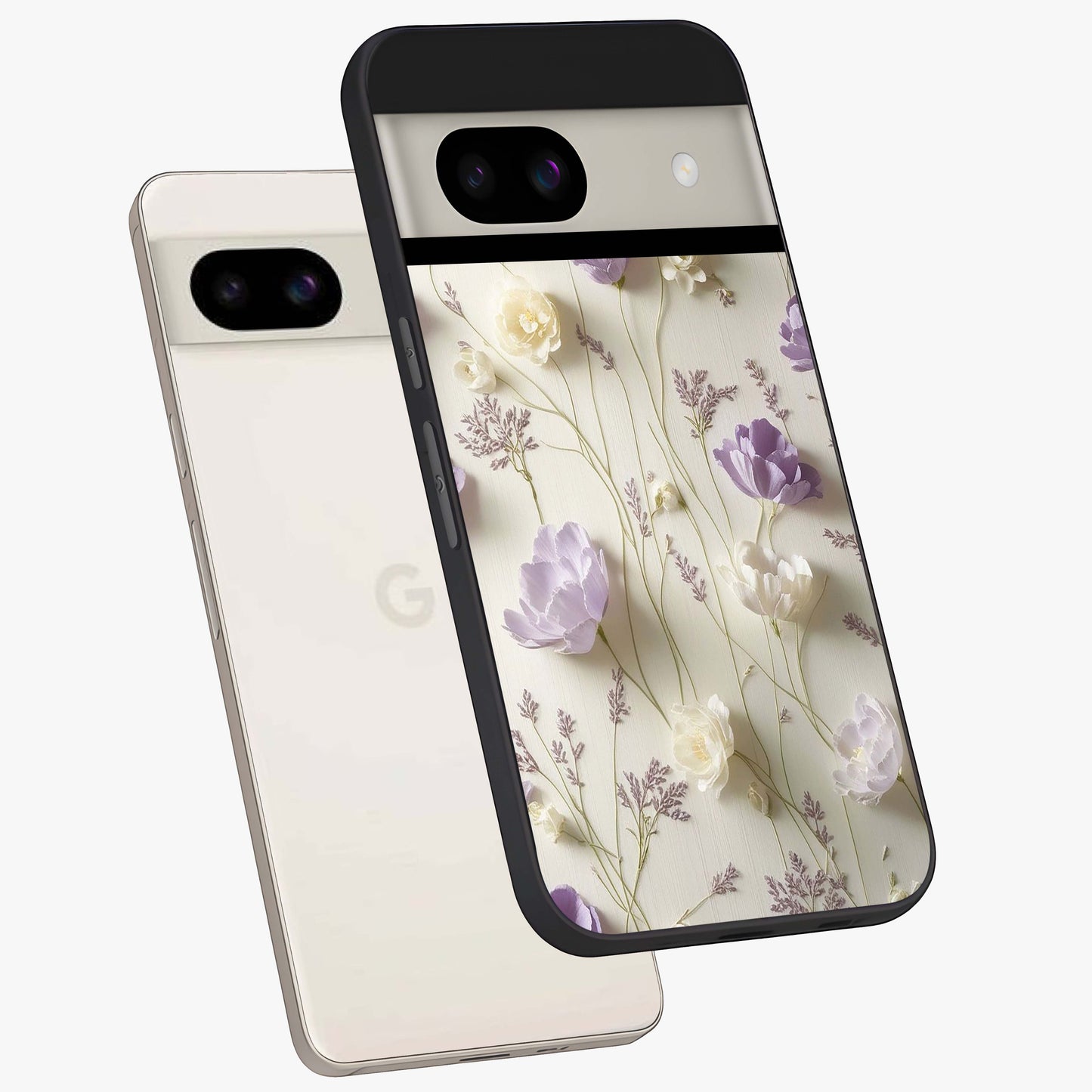 Lilac Breeze Harmony Glass Case displayed in angled mockup highlighting calm lilac breeze design with soothing aesthetic style.