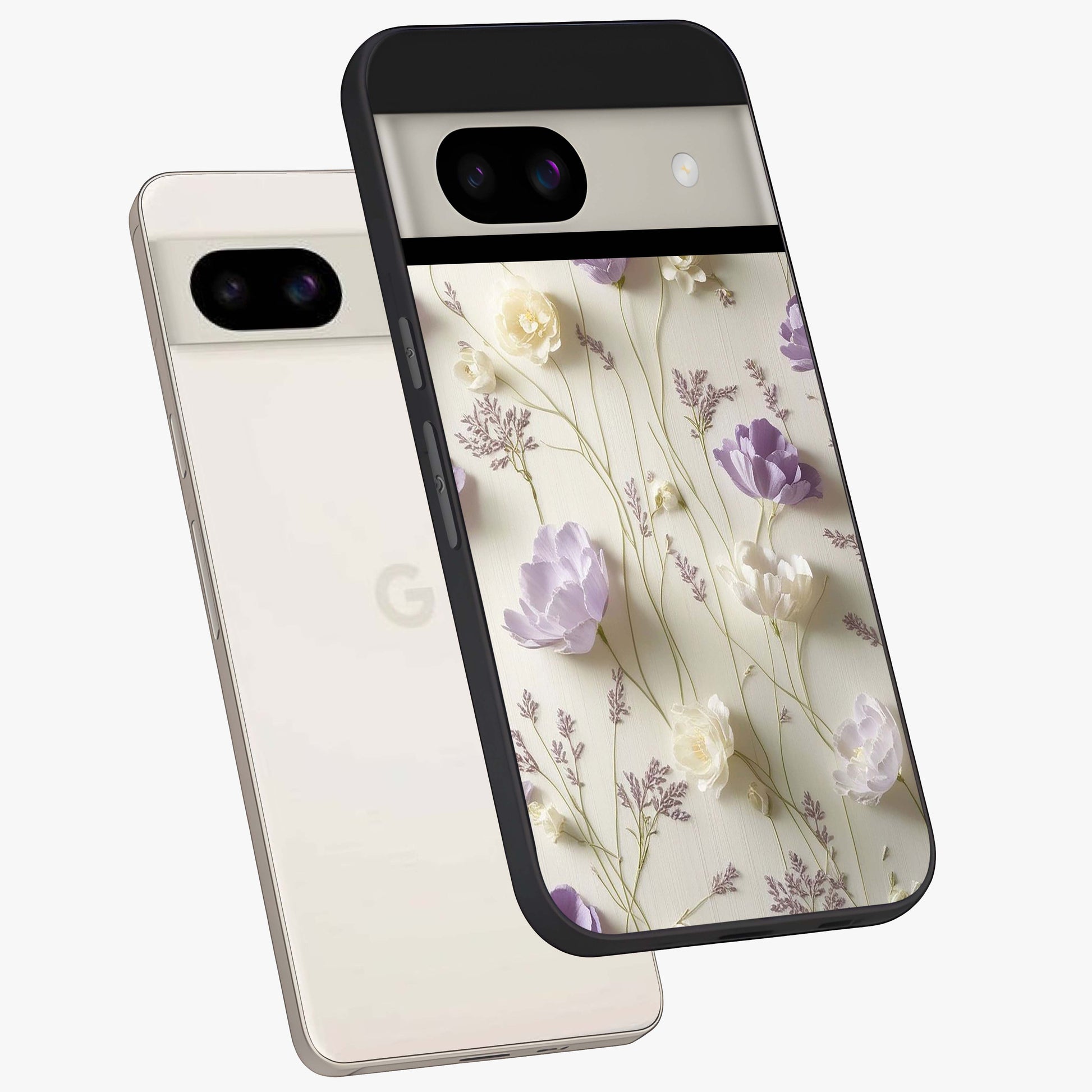 Lilac Breeze Harmony Glass Case displayed in angled mockup highlighting calm lilac breeze design with soothing aesthetic style.