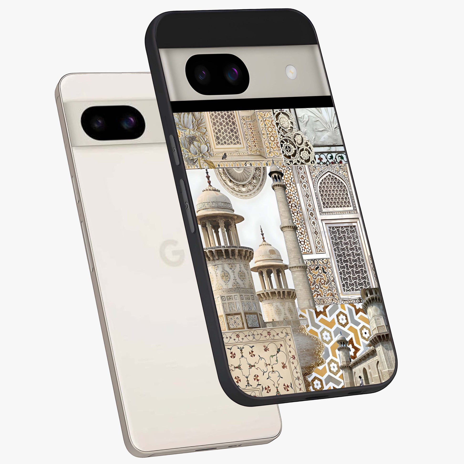 Mughal Marble Legacy Glass Case displayed in angled mockup highlighting elegant heritage marble artwork with royal aesthetic.
