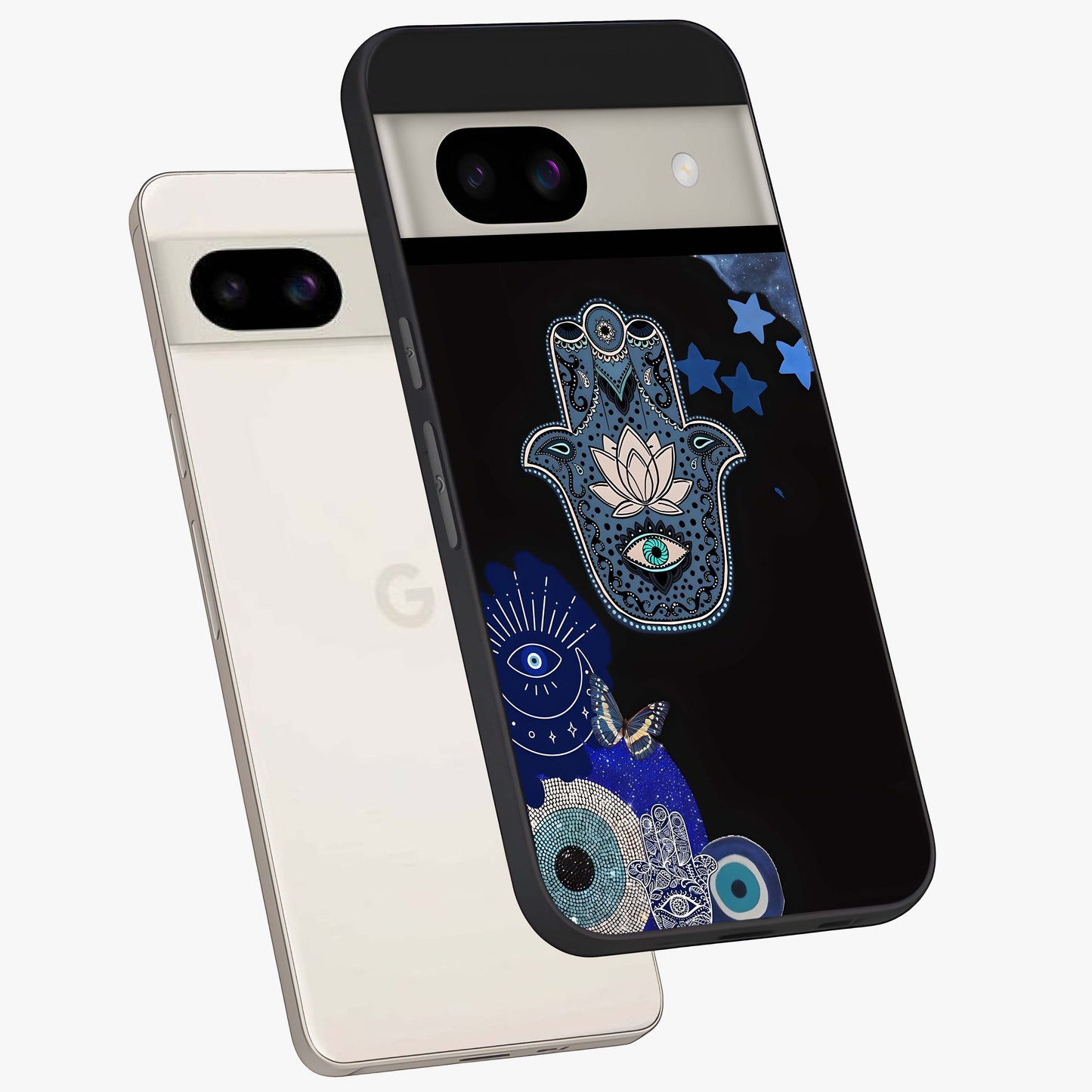 Mystic Hand Aura Glass Case displayed in angled mockup highlighting magical aura design with spiritual aesthetic style.