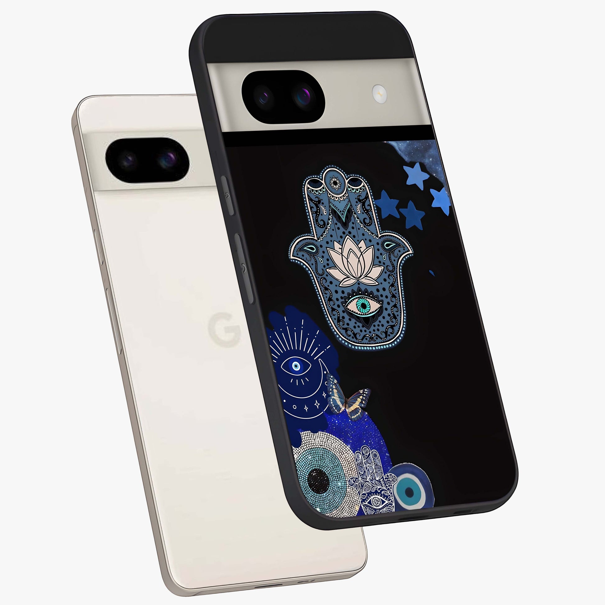 Mystic Hand Aura Glass Case displayed in angled mockup highlighting magical aura design with spiritual aesthetic style.