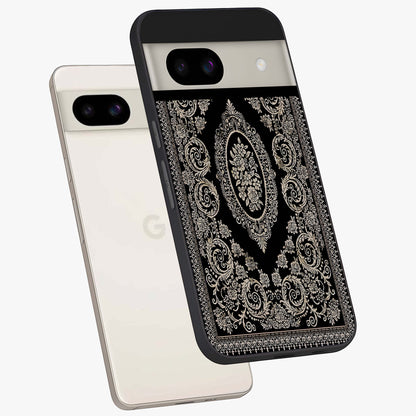 Noir Bloom Elegance Glass Case displayed in angled mockup highlighting refined flower design with stylish noir aesthetic.