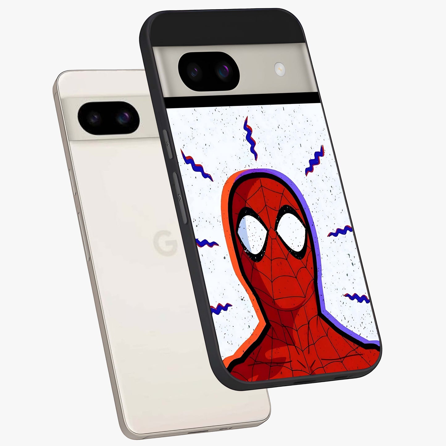 Omg Spiderman Glass Case displayed in angled mockup highlighting dynamic hero illustration with action comic aesthetic.