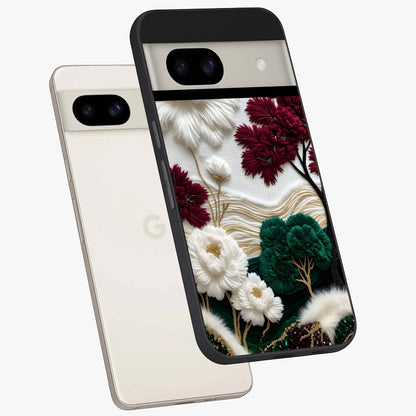 Radiant Bloom Elegance Glass Case displayed in angled mockup highlighting graceful floral design with radiant aesthetic style.