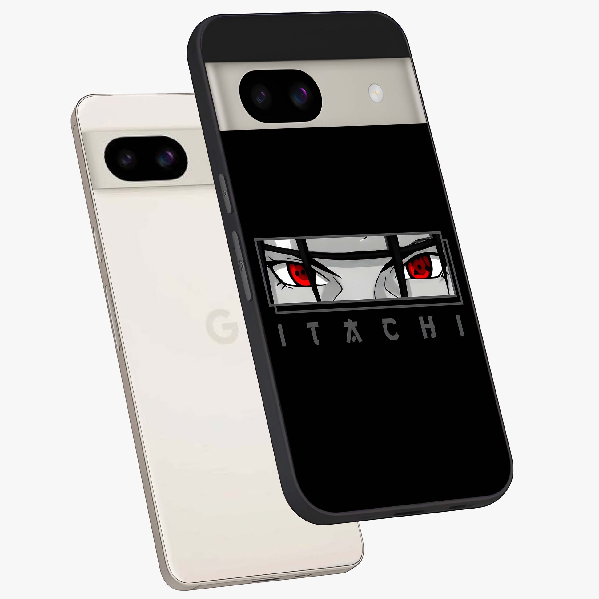 Scarlet Gaze Dominance Glass Case displayed in angled mockup highlighting intense visual design with bold scarlet aesthetic.