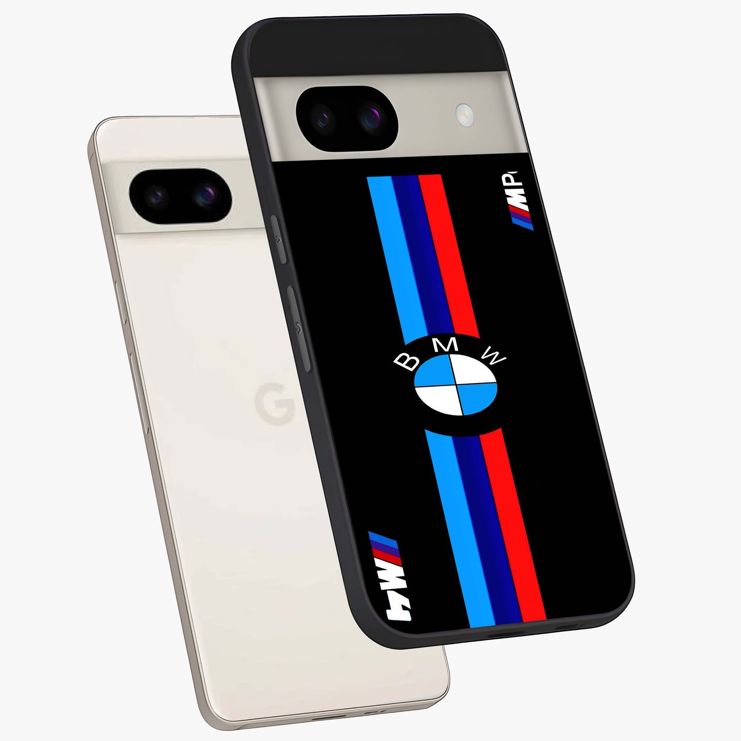 Turbo BMW Beast Glass Case displayed in angled mockup highlighting sleek racing car design with bold automotive aesthetic.
