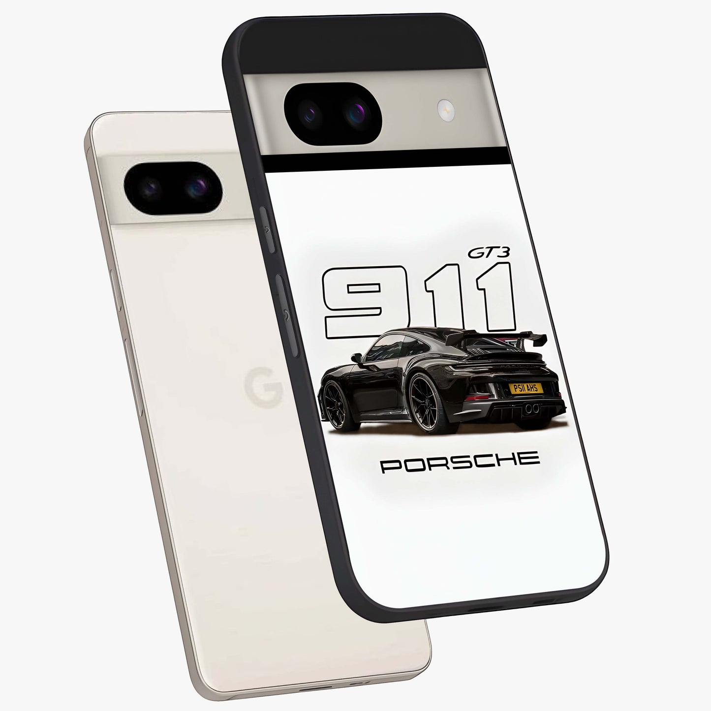 Turbo Legacy Icon Glass Case displayed in angled mockup highlighting dynamic automotive design with performance aesthetic.