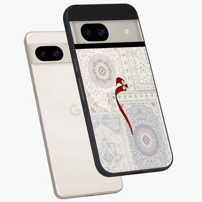 White Aesthetic Bow Glass Case displayed in angled mockup highlighting clean bow design with soft aesthetic style.